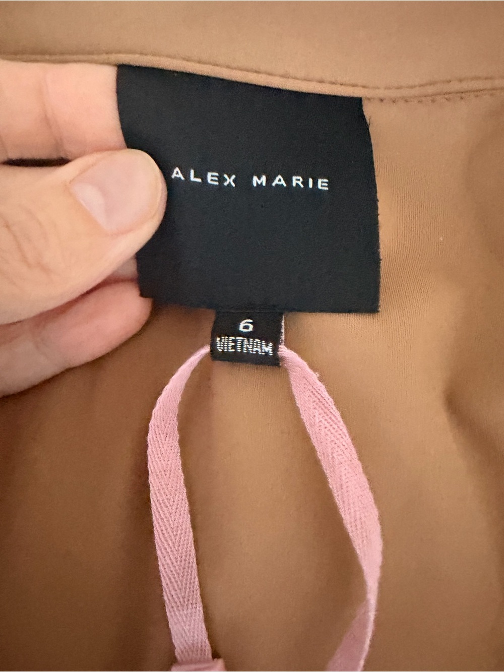 Alex Marie Camel Wrap Midi Dress with Self Tie - Picture 5 of 8